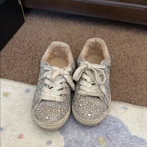Betsey Johnson Glittering Kids Sneakers - Silver and Cream